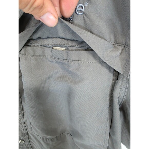 Game Guard Shirt Mens L Gray Button Up Camp Fishing Hunting Vented GG - Picture 8 of 15